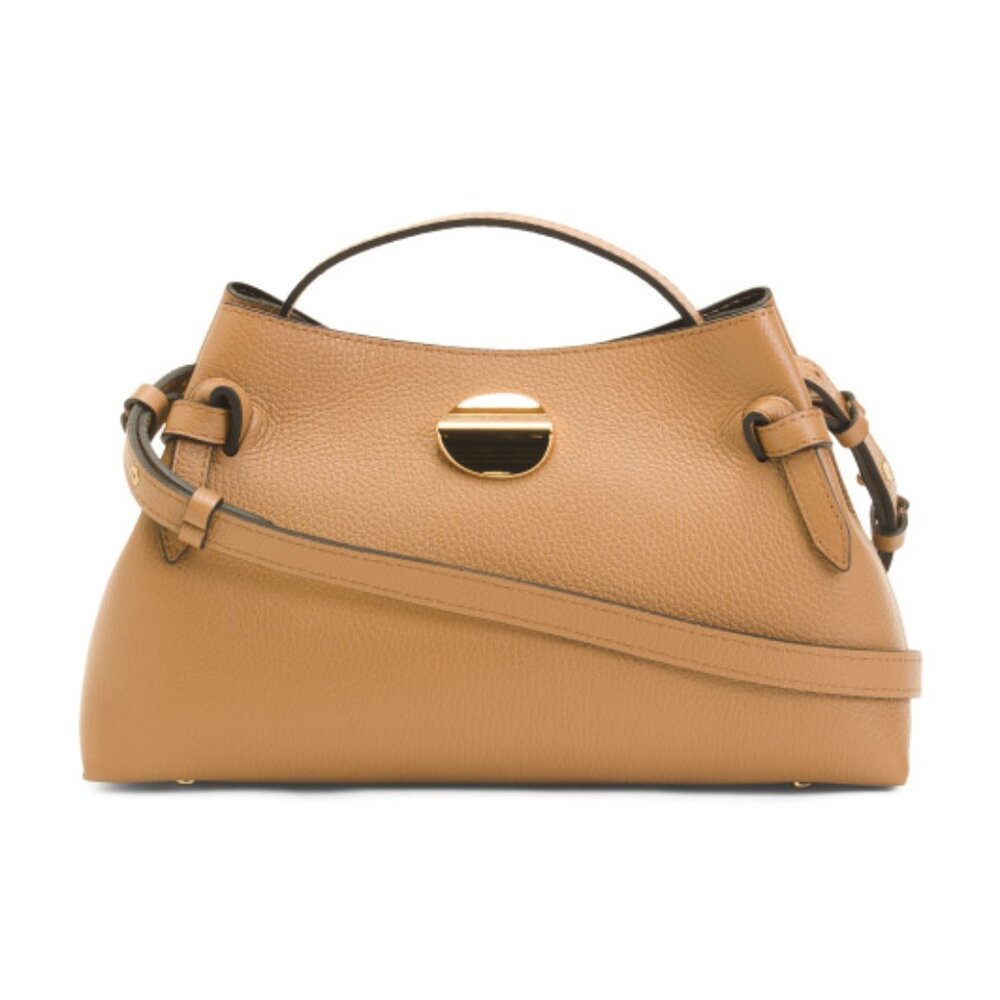 ISADORA Made In Italy Leather East West Side Bow Large Satchel